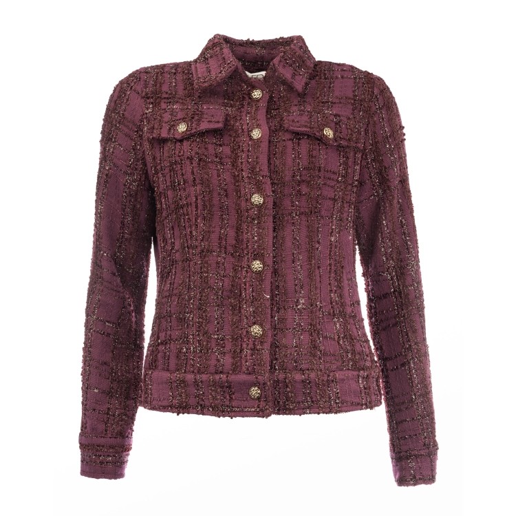 NED Fares Lurex Tweed Check Purple NED Fares Lurex Tweed Check Purple